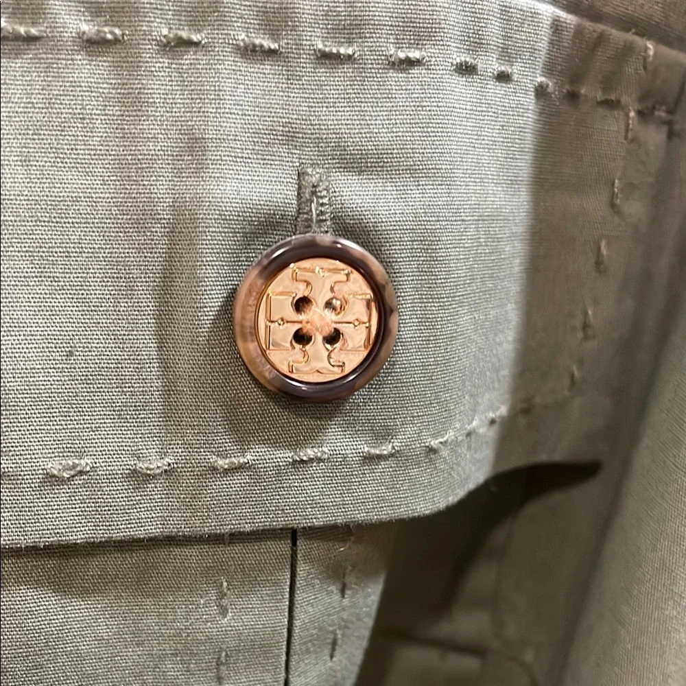 Tory Burch Olive Green Utility Shirt Dress - Picture 4 of 8